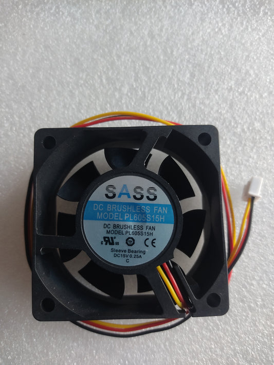 SASS DC BRUSHLESS FAN 2" 3pin MODEL PL605S15H Sleeve Bearing DC15V 0.25A CE RUus